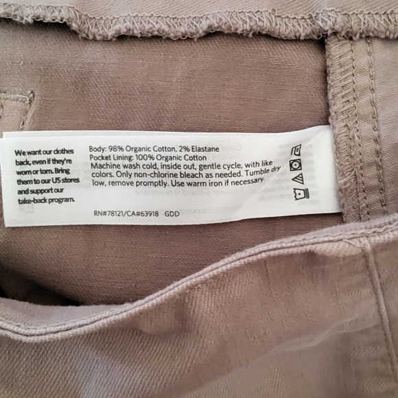 Eileen Fisher Tapered Ankle High Waist Pant Pleat Organic Cotton Khaki Size 10 - Picture 8 of 11